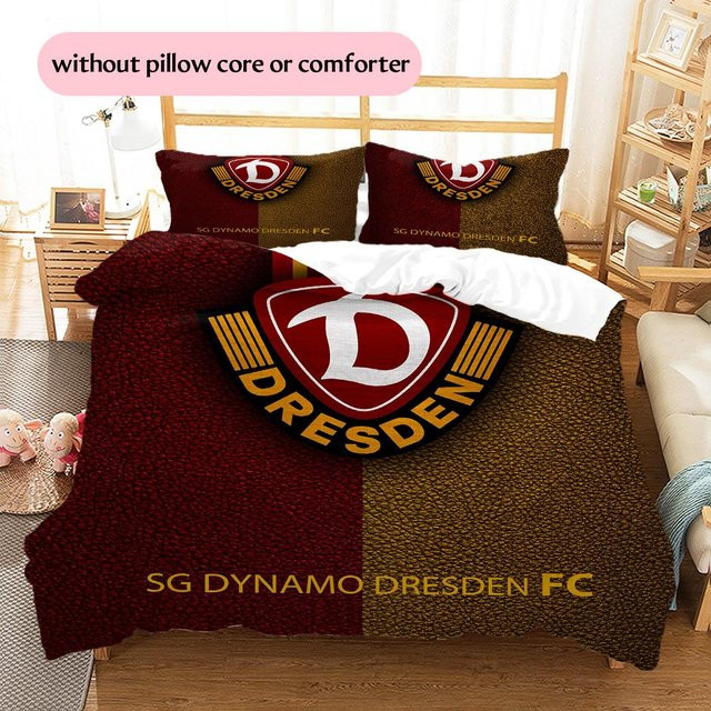 DayByDayLove Dynamo Dresden Muster Bettwäsche-Set in Weiß und Rot, bestehend aus 1 Bettbezug und 2 Kissenbezügen, B/H: 135 x 200 cm - Bild 1