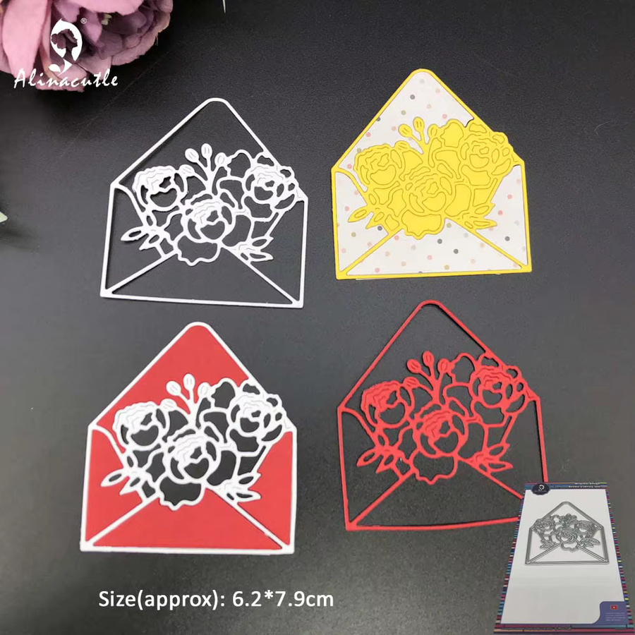 Alinacutle Metall-Stanzform Rosen-Umschlag für Scrapbooking und Papierhandwerk in Multicolour - Bild 2