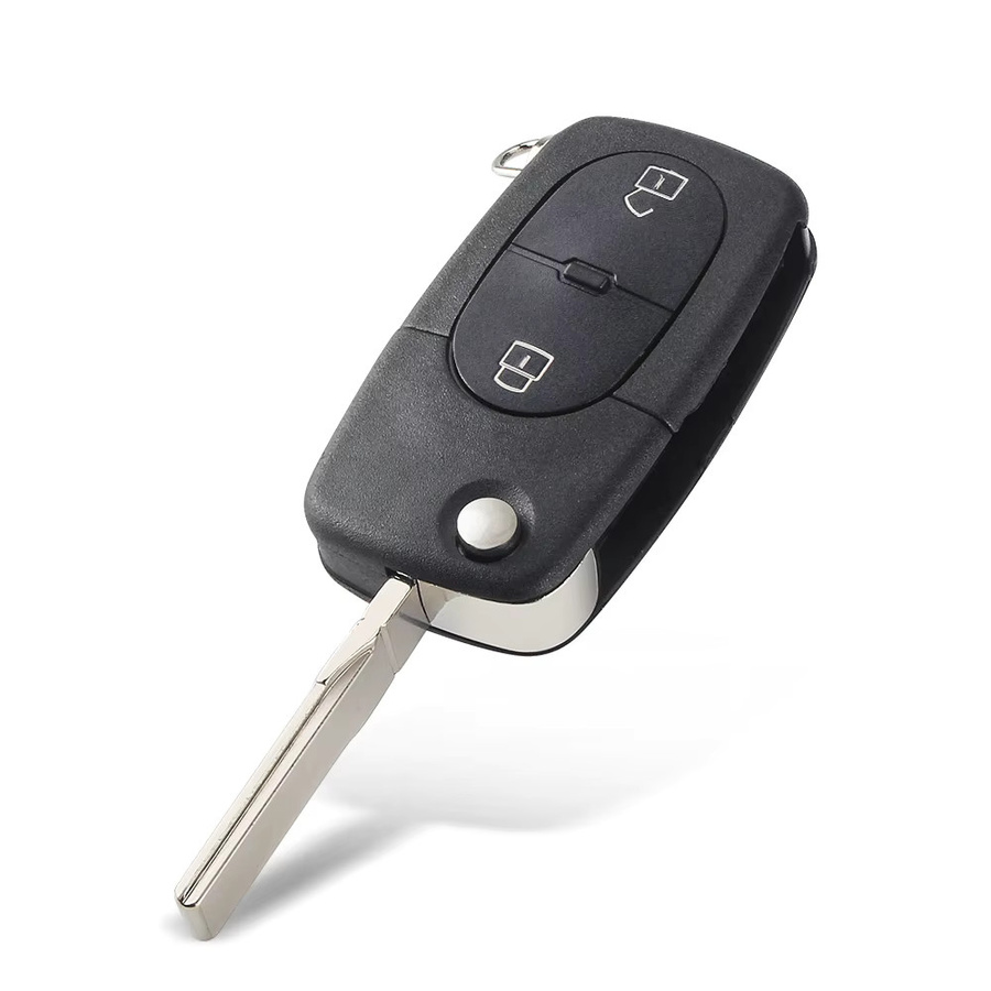 KEYYOU Auto Funkschlüssel mit Batterie 433 MHz ID48 Chip für Audi A3 A4 A6 A8 TT, 2 Tasten Flip Schlüssel in Schwarz - Bild 3