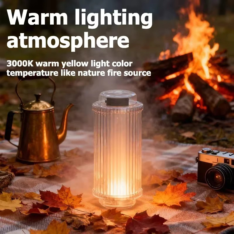 BRS Z3 PRO LED Campinglaterne mit Typ-C Akku, wiederaufladbare Mini-LED-Taschenlampe für Outdoor und Zelt, transparent - Bild 3