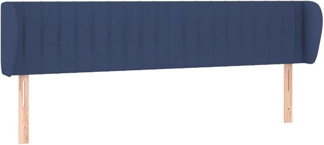 vidaXL Kopfteil mit Ohren in Blau aus Stoff und Lärchenholz, B: 183 cm, T: 23 cm, H: 78-88 cm - Bild 1