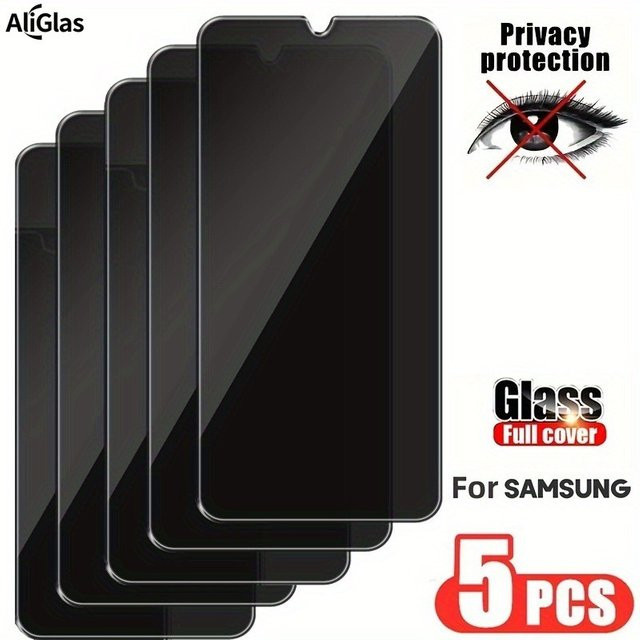 5er Pack Samsung Galaxy Anti-Spion Schutzfolie aus gehärtetem Glas für A11 A12 A13 A14 A15 A16 A17 A34 A35 A36 A51 A52 A53 A54 A55 A56 transparent - Bild 1