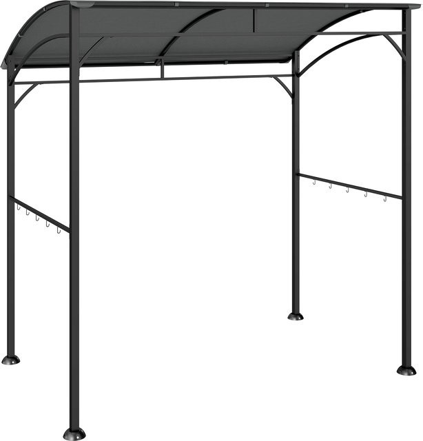 Outsunny Grillpavillon mit Gebogendach in Dunkelgrau, Wasserabweisendes Partyzelt für Garten und BBQ, B/T/H: 215 x 150 x 220 cm - Bild 1
