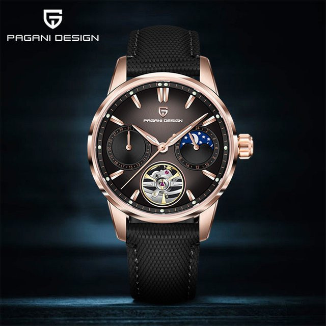 Pagani Design Armbanduhr, Automatik, Edelstahl, Mondphase, 41 mm, Herren - Bild 1