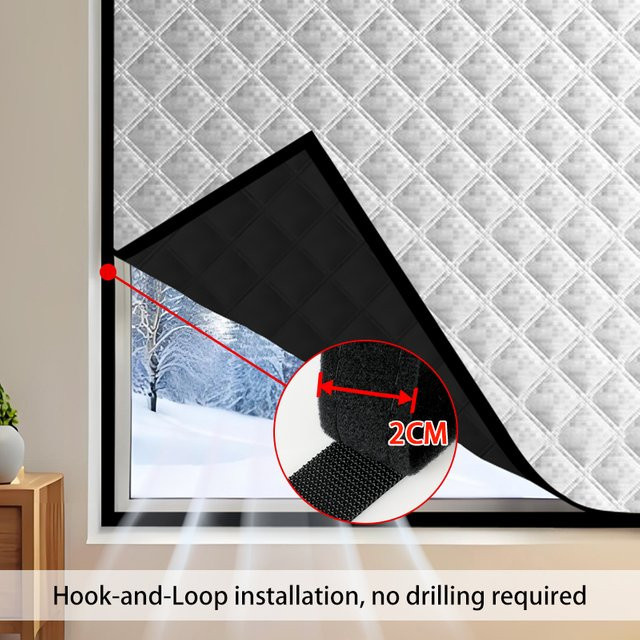 TranquilTouch Thermische Fenster-Isolierplatte zur Verdunkelung und Geräuschreduzierung mit Klettverschluss - Bild 1
