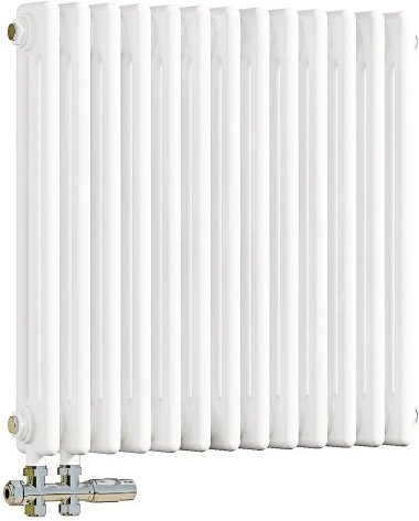 Duschparadies Traditioneller Heizkörper für Warmwasserbetrieb Weiß B: 60 cm, T: 60,5 cm, H: 942 cm (Modell 942W 3Säulen) - Bild 1