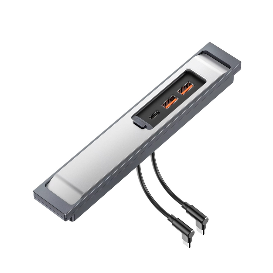 Toocki USB-C Auto-USB-HUB PD 27W Schnellladestation für Tesla Model 3/Y in Silber - Bild 7