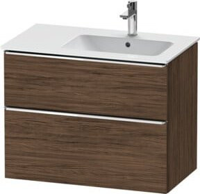 Duravit Waschtischunterschrank D-Neo in Nussbaum dunkel mit Chrom, Breite: 81 cm, Tiefe: 46,2 cm, Höhe: 62,5 cm - Bild 1