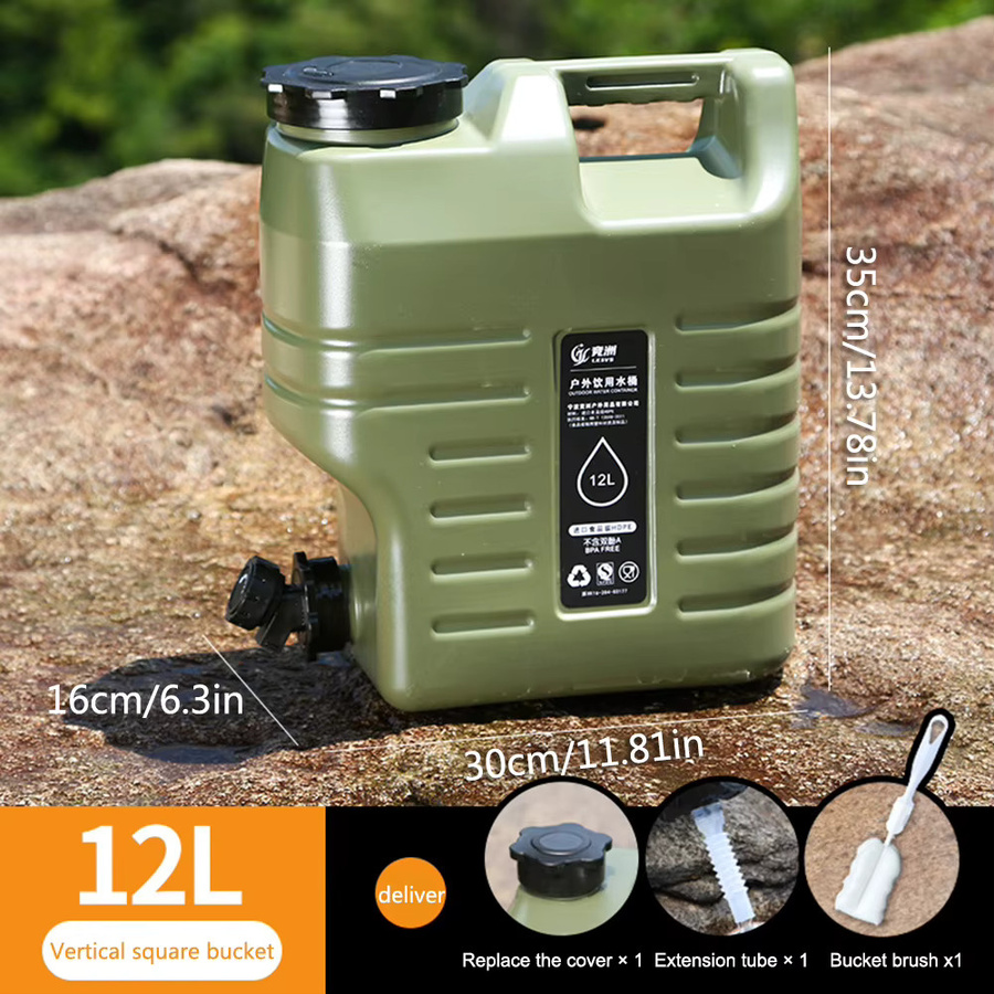 ATUOTIN Outdoor-Camping-Trinkwassereimer mit Wasserhahn, tragbarer Wasservorratsbehälter für Picknick und Wandern, Grün, 12 l - Bild 2