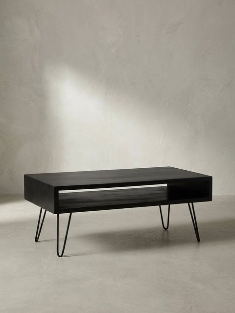 Couchtisch KADIMA DESIGN aus Mango Massivholz und Metall in Braun B/T/H: 100 x 50 x 40 cm - Bild 1