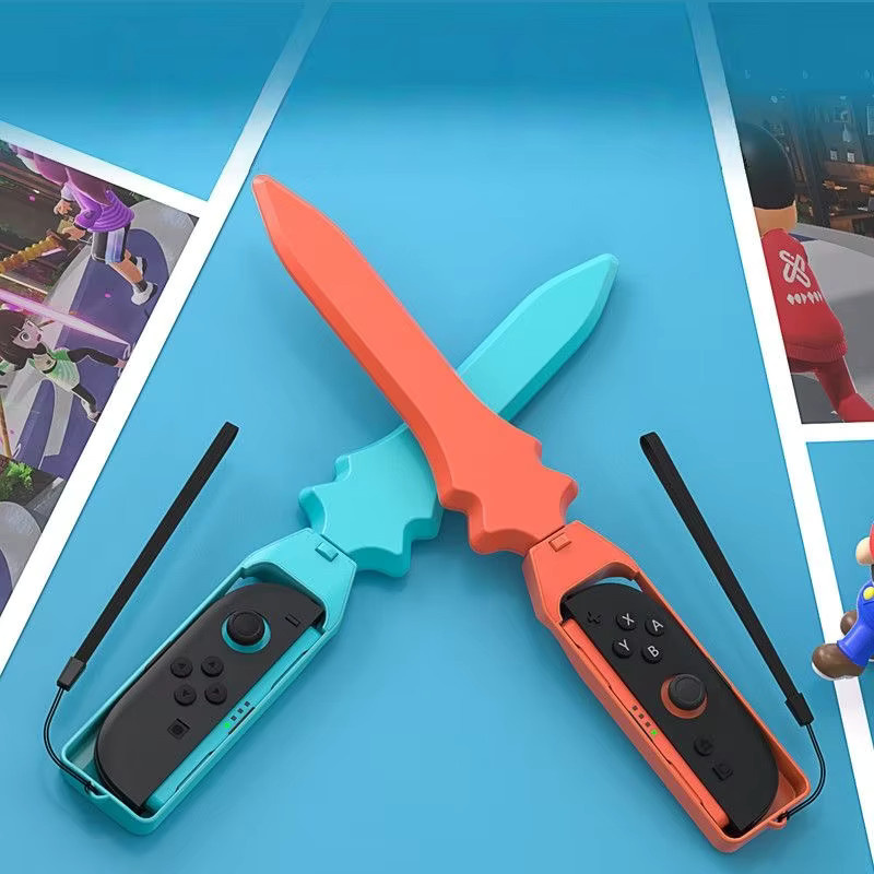 Benicabaly Schwertförmiger abnehmbarer Griff für Nintendo Switch Controller in Blau und Multicolour - Bild 3