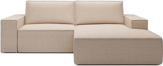 Vente-unique Schlafsofa Amelia in Beige mit L-Form und Schlaffunktion, Breite: 240 cm - Bild 1