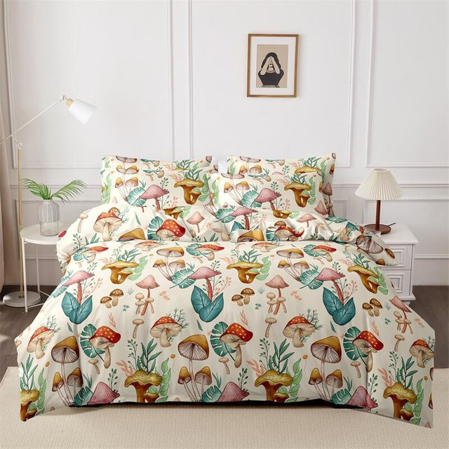 Bettwäscheset Bin Chi Textiles mit Schmetterlings-Print in Beige und Multicolour, Queen Größe, B/H: 135 x 200 cm - Bild 1