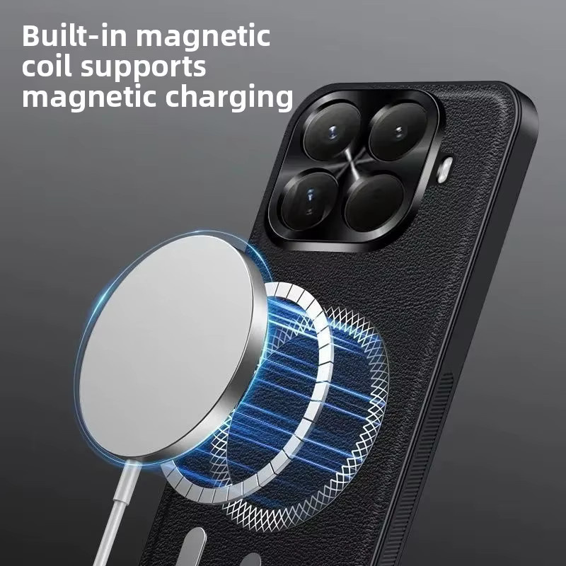 Premium Lederhülle mit Magnetverschluss und MagSafe-Ladefunktion für Xiaomi 17T Pro, 15T, POCO X8 Pro Max, F8 Ultra und M8 in Schwarz oder Braun - Bild 3