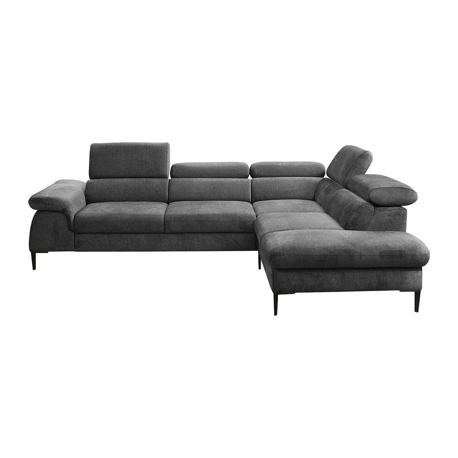 Pascal Morabito Schlafsofa Sepina in L-Form, Anthrazitgrau, Stoff - Bild 2
