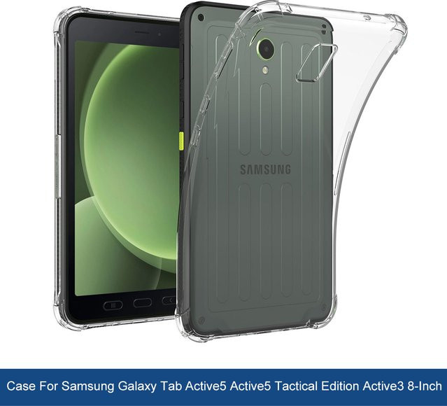 Stoßfeste TPU-Schutzhülle für Samsung Galaxy Tab Active5 Tactical Edition, transparent, mit 4 Airbags - Bild 1