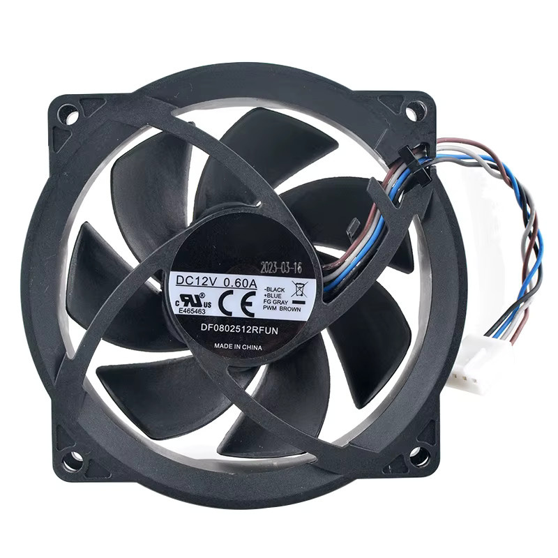 ANCHAOPU Hochgeschwindigkeits-Lüfter DF 0802512 RFUN Schwarz, 80 mm, 4500 U/min, 4-polig PWM, DC12 V, 7,2 W für PC-Gehäuse und CPU-Kühler - Bild 2
