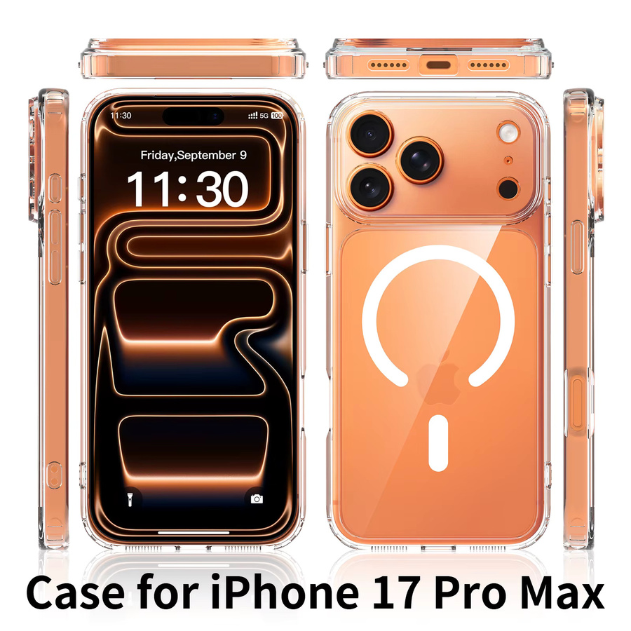 NYFundas MagSafe Magnetische Handyhülle mit Kameraobjektivschutz für iPhone 17 Pro Max Air, iPhone 17 und iPhone 17 Pro, Transparent - Bild 2