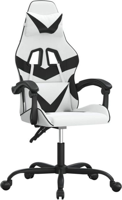vidaxl Gamingstuhl drehbar in Schwarz und Weiß aus Kunstleder - Bild 1