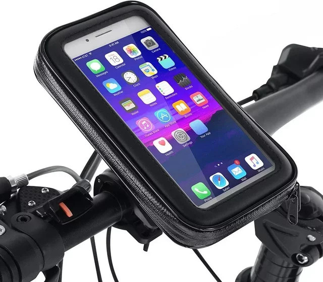Opansten Wasserdichter Fahrrad-Telefonhalter in Schwarz für iPhone und Samsung als Lenker-Handyhülle und Fahrrad-Telefonständer - Bild 1
