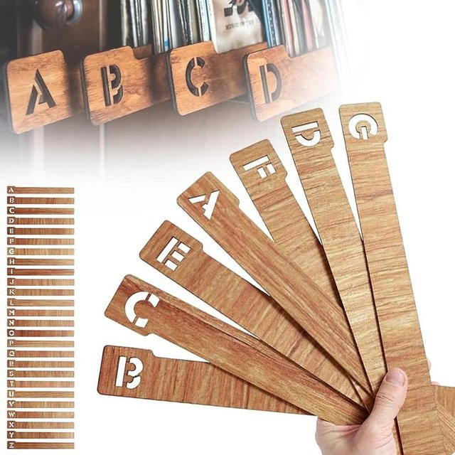 Darron 26 Stück Vinyl-Schallplatten-Trennkarte Alphabetisch A-Z in Beige zur Sortierung deiner LP-Sammlung - Bild 1