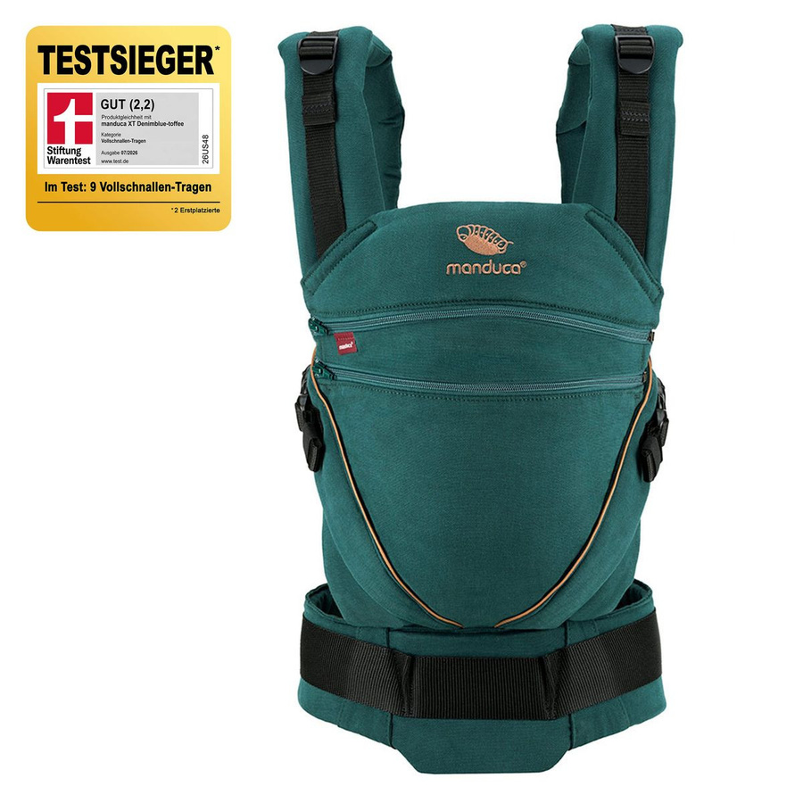 Manduca Babytrage XT Cotton in Denimteal Toffee aus Baumwolle - Bild 1