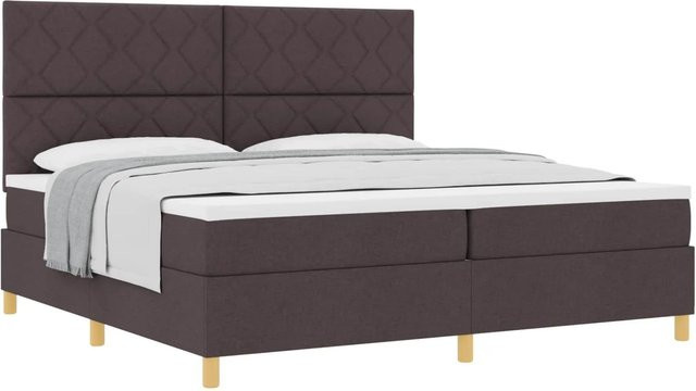 vidaXL Boxspringbett mit Matratze in Dunkelbraun, B/T: 200 x 200 cm - Bild 1