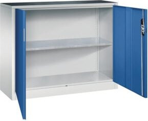 C+P Werkzeugschrank Acurado 7035/5010 in Grau und Blau mit Türen und Schloss, B/T/H: 100 x 120 x 40 cm - Bild 1