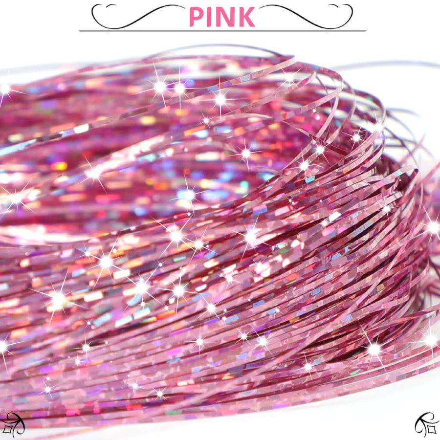 SHUOXIU Haar Lametta Clip, 22 Zoll, Glitter, hitzebeständig - Bild 3