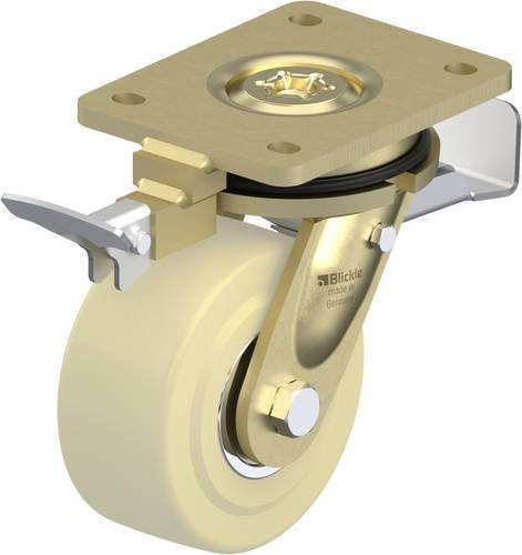 Blickle Lenkrolle LS-GSPO 125K-ST-RI4 mit Feststeller, Farbe: beige/multicolour, Rad-Durchmesser: 125 mm, Tragfähigkeit: 1750 kg - Bild 1