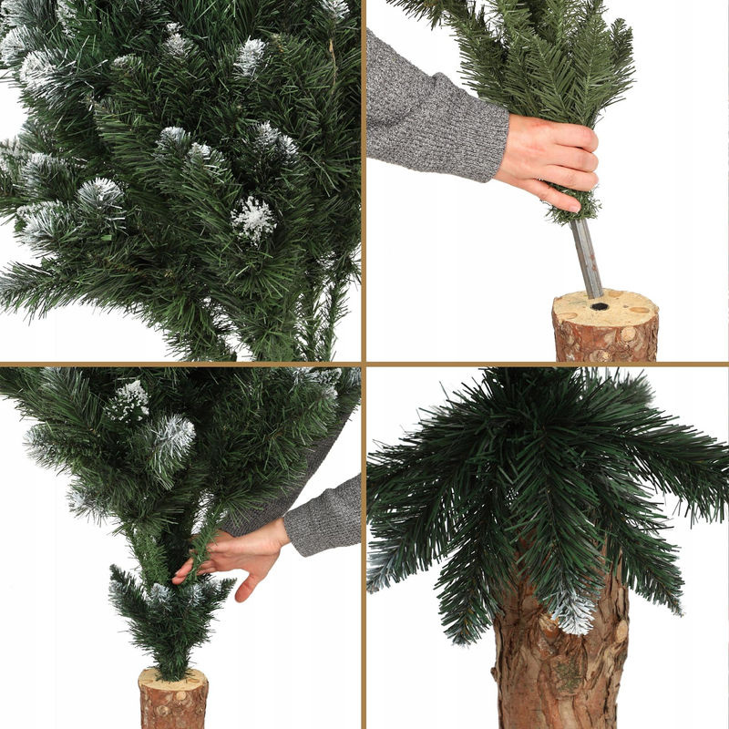 KADAX Künstlicher Weihnachtsbaum Kiefer mit Diamantkristallen und Jute auf Stamm, grün, Höhe: 180 cm - Bild 7