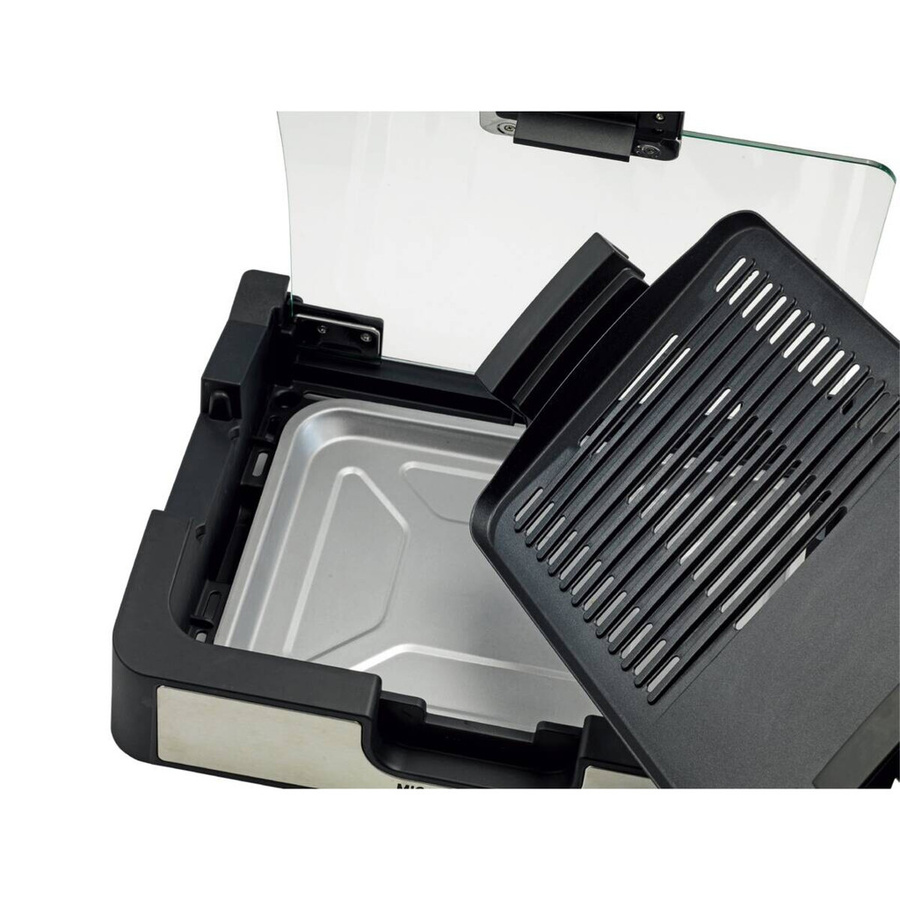 POCOline Elektrogrill in Schwarz aus Glas, Metall und Kunststoff, B/H/L: 34,5 x 9,5 x 50 cm - Bild 3