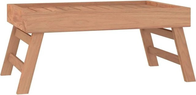 vidaXL Klapptablett aus Massivholz Teak in Braun, B/T/H: 55 x 35 x 25 cm - Bild 1
