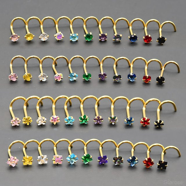 STARBEAUTY Nasenstecker Edelstahl, Zirkonia, Unisex, 20G, 3 mm - Bild 1