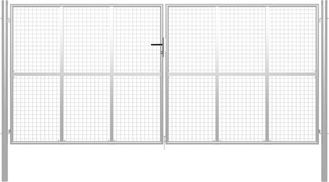 Vidaxl Gartentor aus verzinktem Stahl in Silber, B/H: 400 x 175 cm - Bild 1