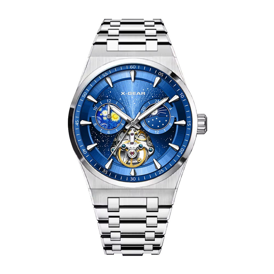 X-GEAR Armbanduhr, Automatik, Edelstahl, Schwarz, Herren - Bild 5