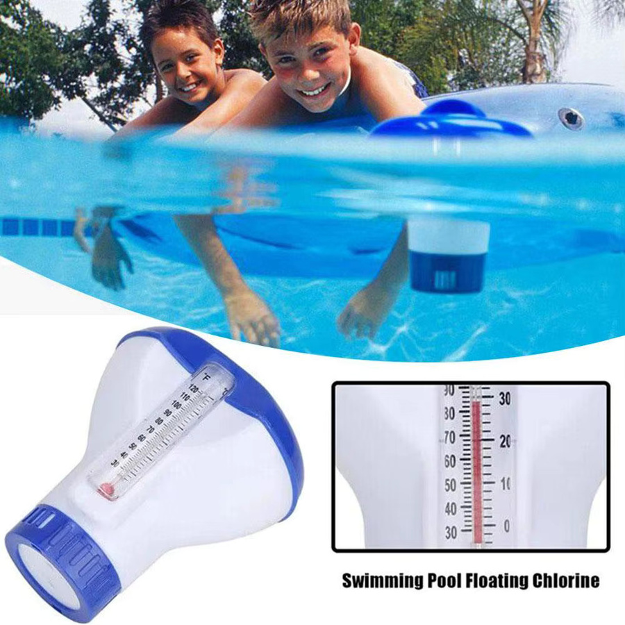 Schwimmender Chlor- und Brom-Dosierer für das Schwimmbad mit integriertem Thermometer - Bild 2