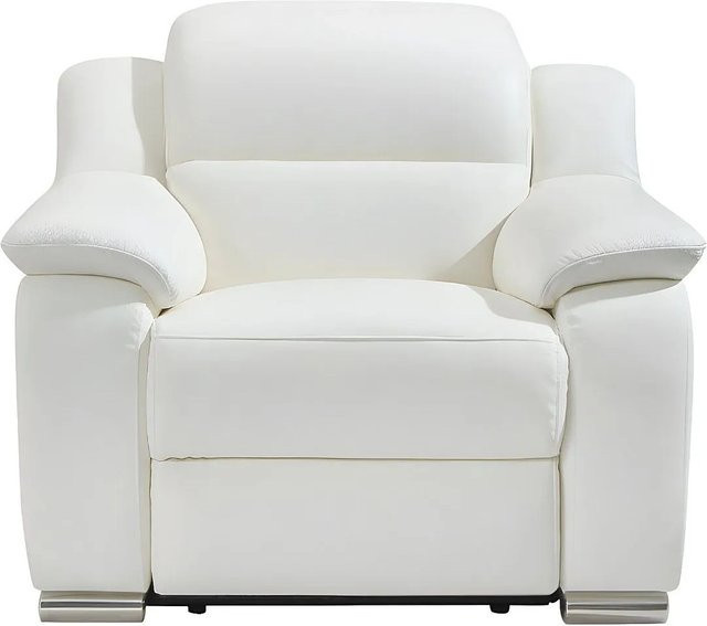 Vente-unique Relaxsessel Arena in Weiß aus Leder mit Armlehnen, Breite: 100 cm - Bild 1