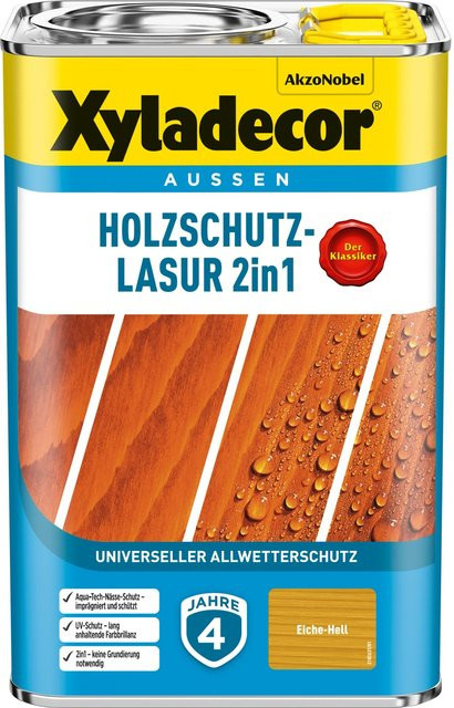 Xyladecor Holzschutz-Lasur 2in1 Eiche-Hell matt in Beige-Braun - Bild 1