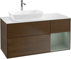 V&B Waschtischunterschrank Finion mit Wandbeleuchtung, Farbe: Weiß, B/T/H: 120 x 50,1 x 50,1 cm - Bild 1
