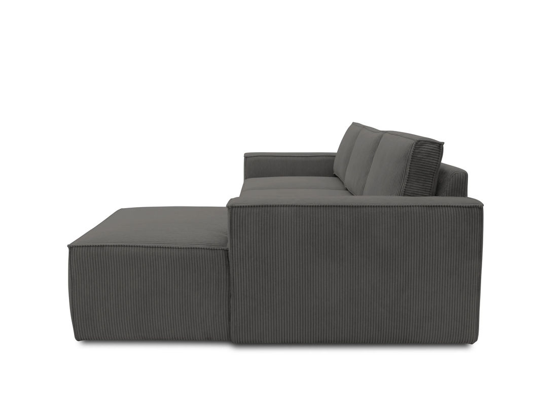 DOMO Cannes Ecksofa mit Longchair in Grau mit Schlaffunktion und Armlehnen, L-Form, B/T: 172 x 273 cm - Bild 4