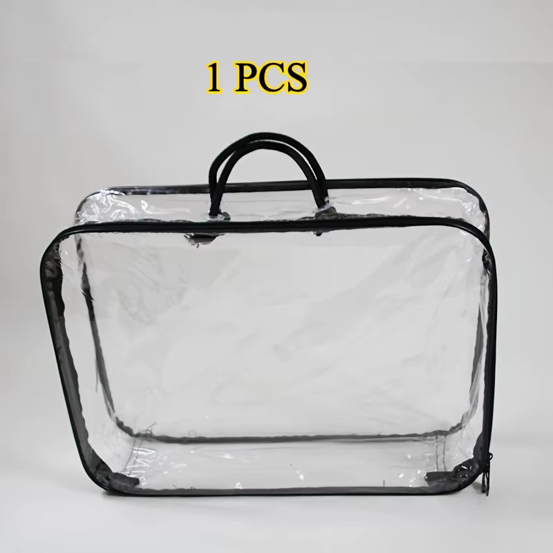 Stapelbare transparente PVC-Aufbewahrungstasche als Organizer für Garn, Kleidung und Nähzubehör, B/T/H: 40,0 x 10,0 x 1,0 cm - Bild 6