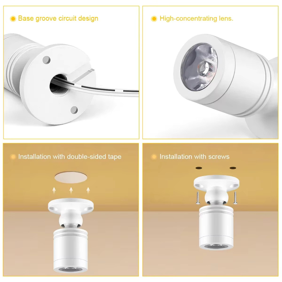AIMENGTE LED Strahler Set mit Motion Sensor und Touch Dimmer, Warmweiß, Einbau-LED für Schrank, Küche und Möbel, Durchmesser: 20 mm - Bild 5