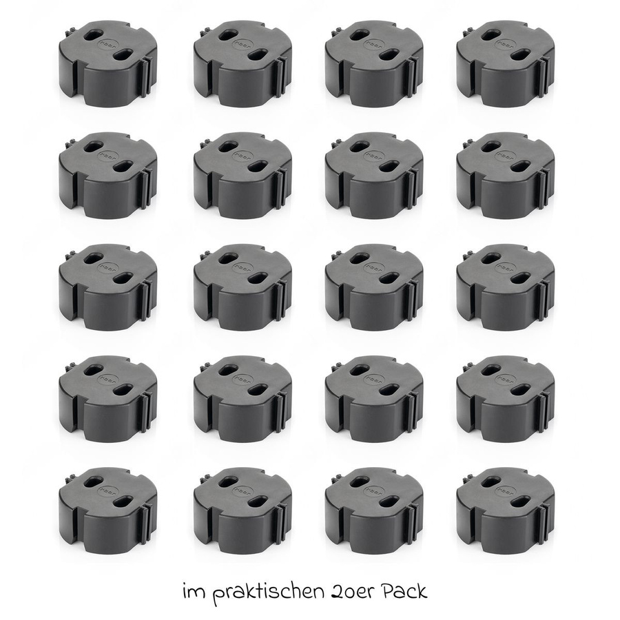 Reer Steckdosenkappen Schwarz 20er Pack zur einfachen Montage ohne Bohren oder Kleben - Bild 4