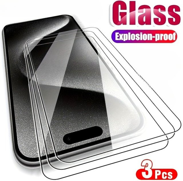 3er-Pack Displayschutzfolie aus gehärtetem Glas für Apple iPhone 11 bis iPhone 17 Pro Max, transparent - Bild 1