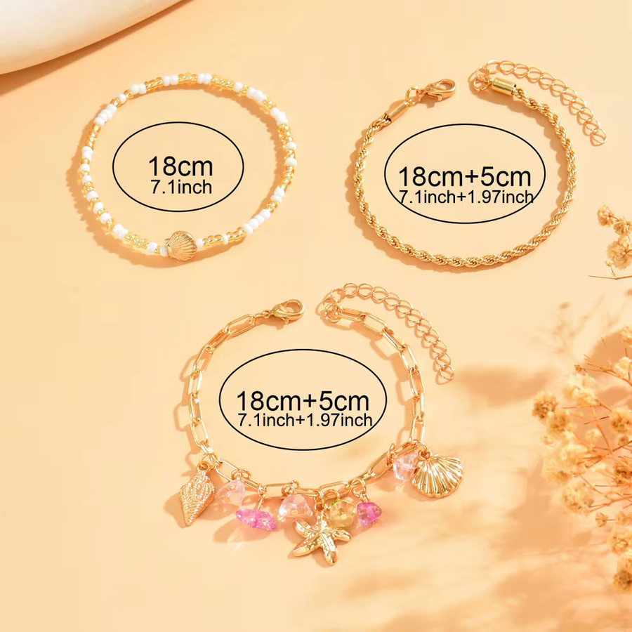 3-teiliges Armband Set, Perle, Gold, Unisex - Bild 2