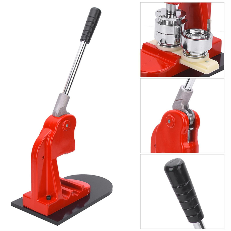 Aimo Buttonmaschine 37mm Ergonomische Abzeichenmaschine aus Metall in Rot - Bild 2