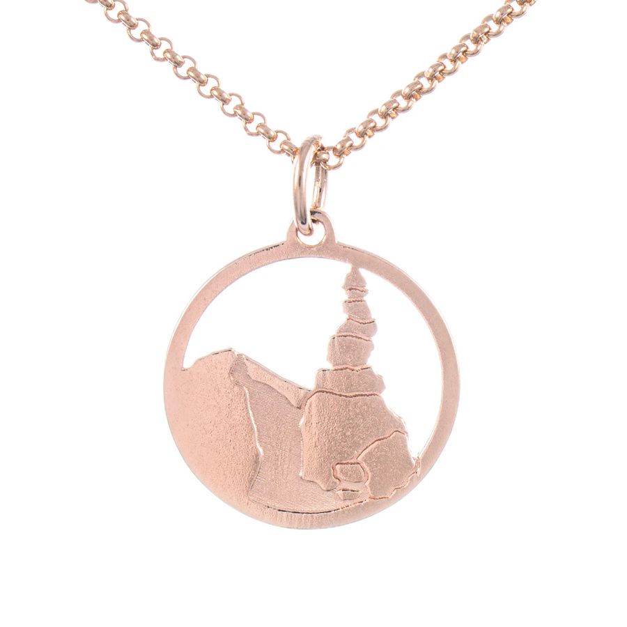 Goettgen Anhänger Steinmännchen, 925 Silber, rosé vergoldet, mit Kette 45cm - Bild 1