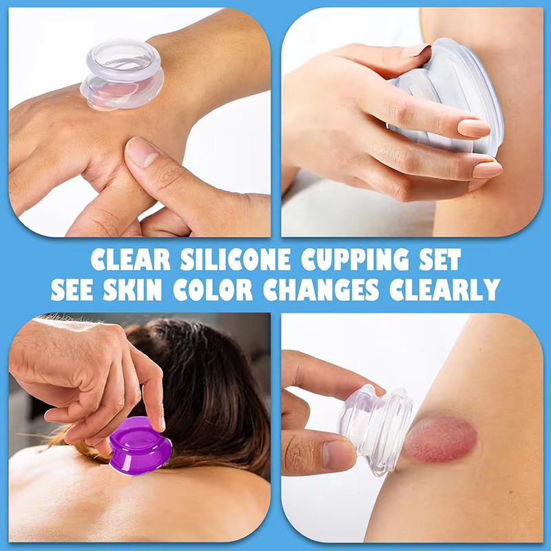 Schröpftherapie-Set Silikon, 7 Teile, für Gesicht und Körper, Unisex - Bild 4