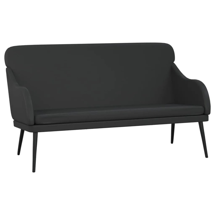 vidaXL Sitzbank in Schwarz aus Kunstleder mit Metallgestell B/T/H: 110 x 76 x 80 cm - Bild 2